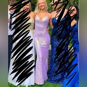 Purple sequin prom dress